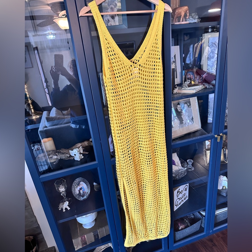Yellow Knit Swimsuit Coverup Size Medium